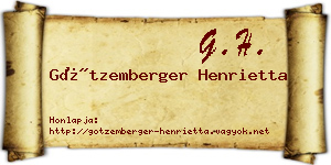 Götzemberger Henrietta névjegykártya